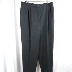 Harve Benard Womens 16 33x30 Charcoal Gray Pleated Wool Dress Pants Trousers